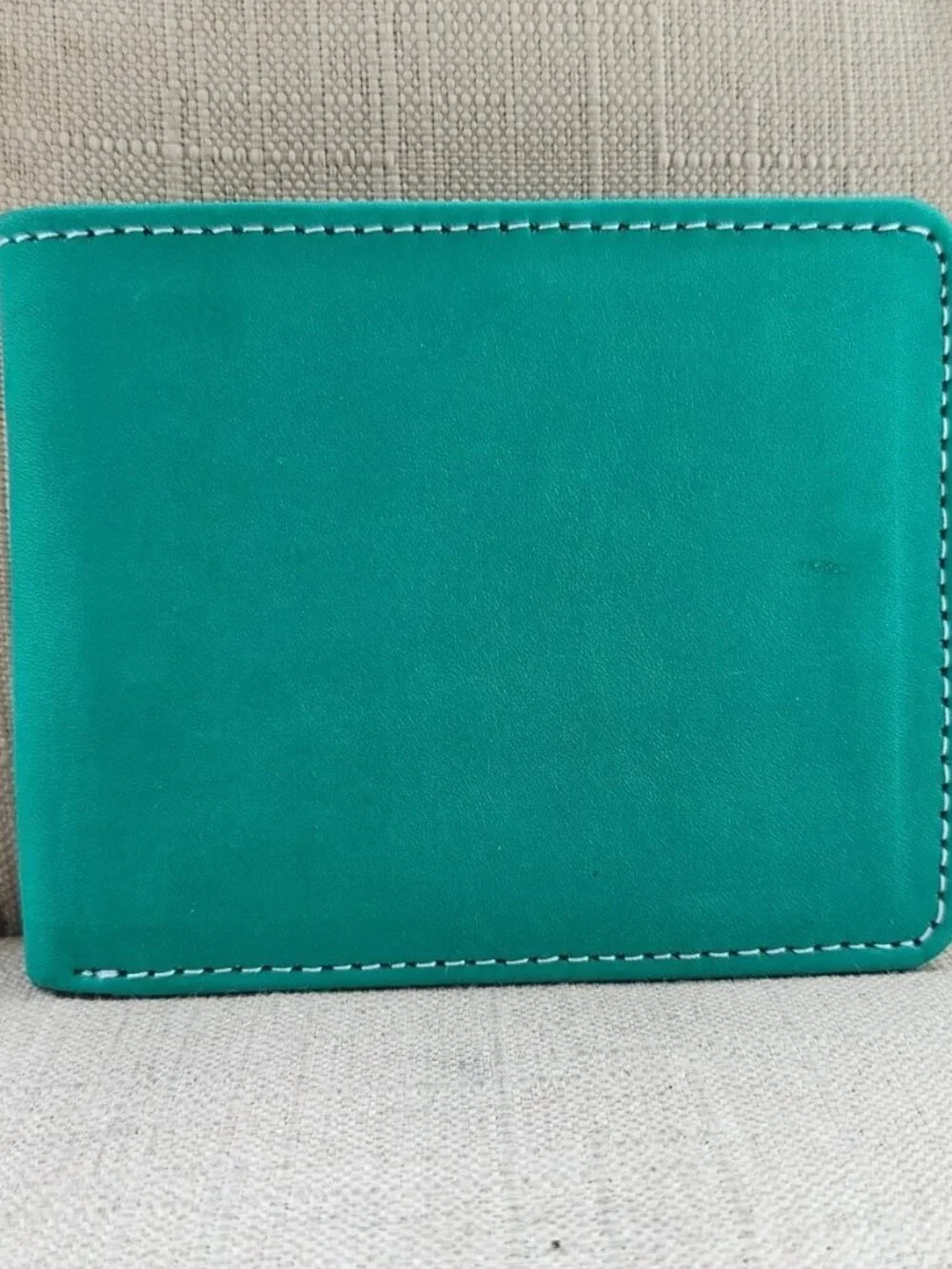 Green Wallet Genuine Leather Bifold Cardholder Billfold Purse Money Fold New